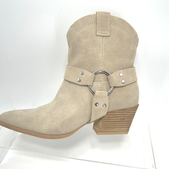 Open Edit Size 6.5 Taupe Suede Western Ankle Boots NEW Booties $130 Enzo Women's - Picture 10 of 16